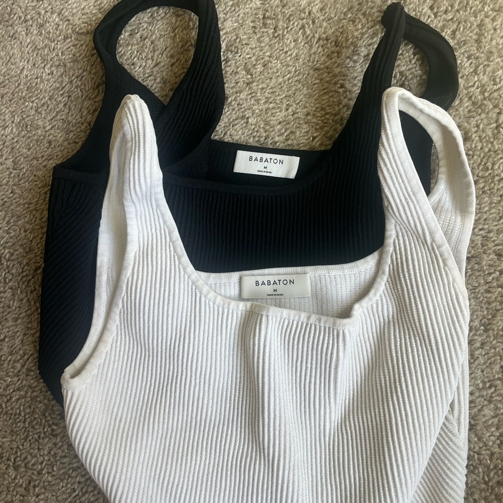 Babaton Sculpt Knit Squareneck Cropped Tank